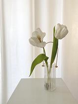 INS Korean Wind Flower Arrangement Pendulum Pieces Metal Hand Vertical Textured Glass Small Vases Light Lavish Modern Home Soft-mounted Decent Board Room