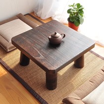 Japanese-style burnt tung wood small square table simple tatami floating window table small tea table low table solid wood floor table