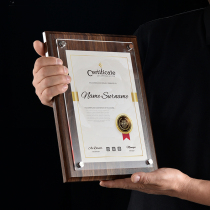 A4 wooden medal authorization card Custom certificate Employment letter Franchise card making Certificate of honor Business license Box hanging wall