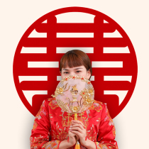 Happy character sticker wedding non-woven wedding room decoration door glass wall sticker door extra big wedding red happy son