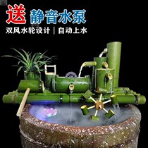 Bamboo water circulation water stream courtyard water tank fish pond landscaping ornaments fish farming oxygen humidification bamboo tube