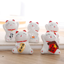 Wealth cat small ornaments small creative Cute ceramic dressing table computer desk office small ornaments girls