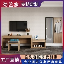 Hotel hotel room standard room furniture full set of high and low table cabinet computer TV cabinet writing desk with hanging board combination