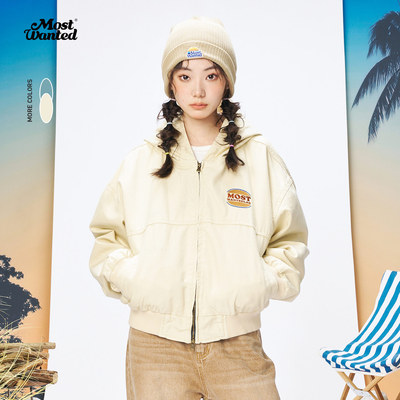 taobao agent Short denim jacket, demi-season hoody, with embroidery, autumn
