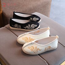 Ruiqin Mu old Beijing handmade cloth shoes Childrens embroidered shoes Chinese boy Hanfu shoes antique dance performance shoes