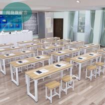 Simple double tutoring class table student tuition table training supplementary desk long desk table and chair rounded learning table
