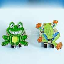 Creative metal paint frog magnetic golf hat clip custom Guling fork positioning label company LOGO hat clip sticker