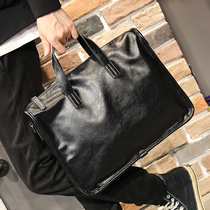 Hong Kong I Tgreg Hand bag male briefcase leisure business shoulder shoulder bag tide horizontal leather office bag