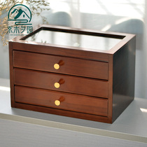 Jingmu Xiyuan solid wood multi-layer jewelry box high-end European luxury jewelry storage box ins wind household small exquisite