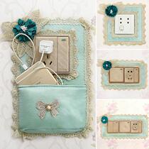 Switch protective sheath minimalist modern cloth Lace Switch Patch Wall Patch Able To Put Mobile Phone Socket Decoration Free Of Stick