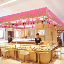 Tanabata Valentines Day Jewelry store ceiling decoration decoration creative mall shop shopping center La flower La flag hanging flag