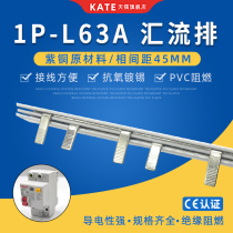  1P leakage 63A electrical bus purple copper DZ47 air-open connection row 45mm spacing circuit breaker wiring row