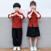Childrens Republic of China Wind China Hanfu Boy China Wind 54 Youth dress Sun Yat-sen Tang Costume Grand Chorus Recite Ancient Clothes