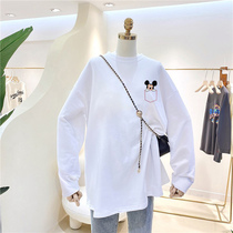 Pregnant womens spring clothing fashion models 2022 new pregnant womens sweaty loose autumn and winter gush blouses with long tunic dress