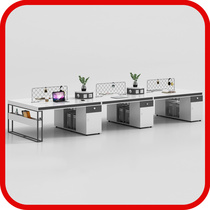 Desk chair combination minimalist modern staff station holder II 6 4 4 People with white desk sub-office