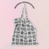 Korean designer KBP full print logo creative black and white handbag tote bag thin ins large storage bag female