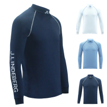 Autumn New Golf mens long sleeve turtleneck warm base shirt Jersey stretch sports polo shirt top