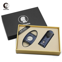 GUEVARA Cigar scissors lighter set with windproof lighter sharp double-edged cigar knife
