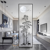 Modern art glass partition light luxury entrance hall living room bedroom bathroom tempered transparent screen Net red model