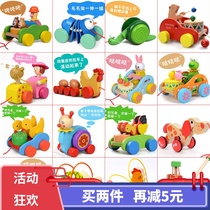 Snail toy drag toddler cart baby boy pull rope pull line 1-2-3 year old one year old baby boy