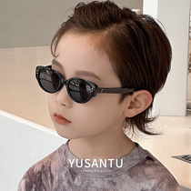 Childrens sunglasses boy 2023 new sunscreen retro girl sunglasses anti-UV polarized male baby glasses