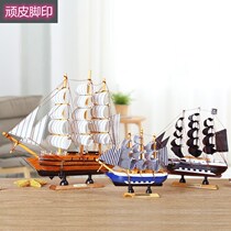 One Sail Smooth Model Birthday Gift Wooden Boat Furnishing Craft Boat Pirate Fishing Boat Small Boat Adornment Swing Boat