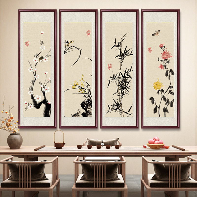 梅兰竹菊新中式挂画-梅兰竹菊新中式挂画促销价格、梅兰竹菊新中式挂画
