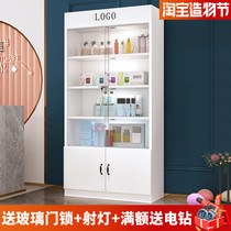 Glass display cabinet with lock commercial glass door gift cabinet container cosmetic products display cabinet beauty salon cabinet