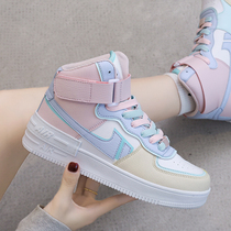 Air Force One Female High Board Shoes Macaron Cherry Blossom aj Womens Shoes Spring and Autumn Genuine Students Joker Sports Small White Shoes