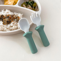  Korean modui baby food supplement spoon Childrens tableware Baby learn to eat and drink water fork spoon set with storage box