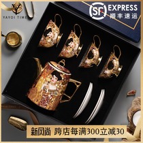 Yayoi period Klimt coffee cup European small luxury exquisite English afternoon tea tea set