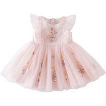 Girls summer clothes 2021 new childrens clothing mesh dress female baby sleeveless summer girls breathable princess skirt