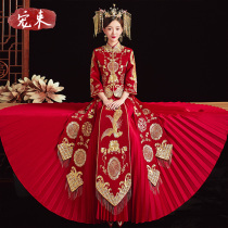 Bride Xiuhe clothing 2021 new female wedding Chinese wedding dress dragon and phoenix coat small man show and phoenix crown