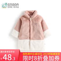 Girls medium length fur coat with large cloak jacket thickened warm baby boy baby girl baby foreign air winter dress