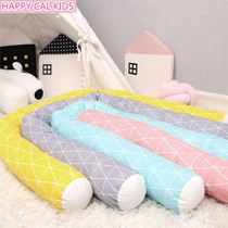 Childrens room Stripe printing baby anti-scare bed perimeter safety anti-collision fence Bed by soothing long pillow protection