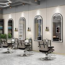 Hairdressing shop mirror barber shop mirror table single double-sided mirror beauty salon full body Beauty Mirror makeup mirror table