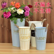 Wake Flowers Bucket Flowers Bucket Florist home Fancy Flowers large number Antique Iron Art Flower Pots Dried Flower Vases of flower vases Flower Vase