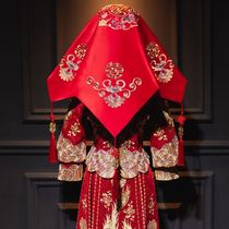 2021 new red hijab wedding Chinese Wedding Bride wedding supplies red veil costume