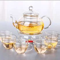 Thickened glass teapot High temperature Kung Fu tea set Household heat-resistant glass teapot candle with heating base