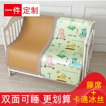 Childrens Mat kindergarten nap newborn baby crib small mat double-sided rattan mat Ice Silk summer straw mat