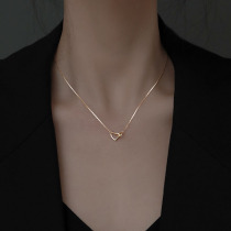 Sterling silver love heart necklace light luxury niche neck chain 2021 new female choker summer design feel pendant gift