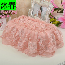 Pink drawing box Princess tissue box ins Wind bedroom creative bedside lace cute girl heart