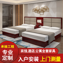 Hotel Bed Customised Guesthouses Bed furniture Pediatable beds Full set of Minjuku Apartment Rooms Quick Hotel With Bed Double Bed