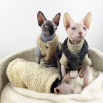 Sphenx hairless cat clothes autumn and winter velvet warm vest cardigan German cat short feet cotton can be worn alone