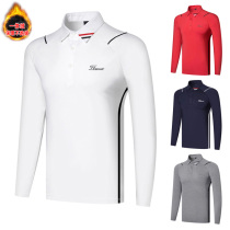 Broken clearance golf clothing mens long sleeve T-shirt outdoor sports plus velvet warm top golf ball polo shirt