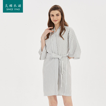 Inflammatory Cherry Jersey Cotton Striped Bathing Suit Sexy Wind Sleepwear Bathrobe Minimalist Original Home Conserved 2022 Summer New
