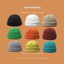 South Korea domed knitted melon leather hat male street tide rogue yuppie Landmaster hat autumn and winter warm wool hat cold hat female