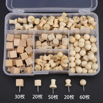 180 creative cute wooden pushpins Kindergarten art nails Press nails I-shaped nails Cork felt photo wall ins