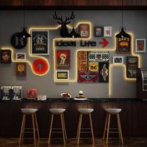 Polymer 2364 industrial style retro luminous decorative painting combination photo frame restaurant restaurant LED lights with photo wall