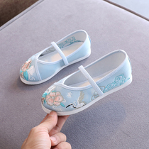 New childrens Hanfu shoes Girls embroidered shoes Baby Chinese style show shoes Ancient costume ancient style ancient shoes